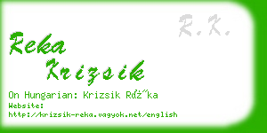 reka krizsik business card